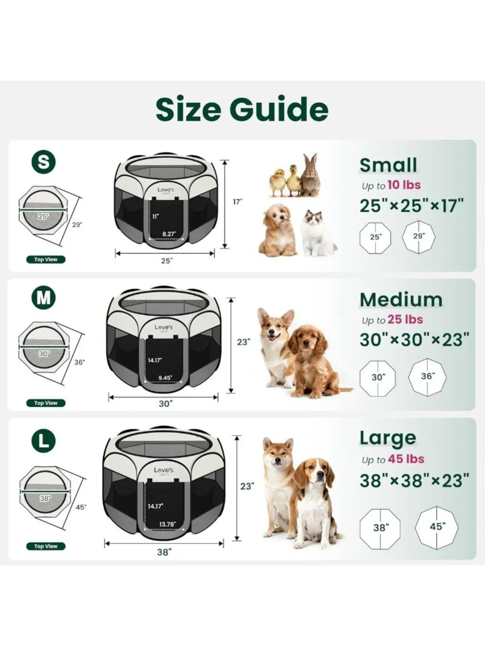 Portable Medium Dog Playpen & Cat Tent - Foldable Indoor/Outdoor Kennel, Grey